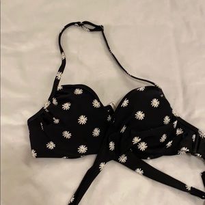 Black daisy swim top